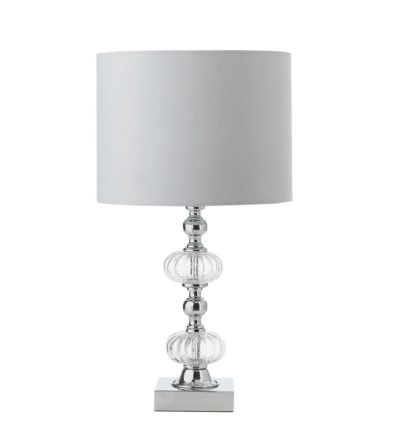 Heart of House - Tansy Ribbed Glass - Table Lamp - Chrome